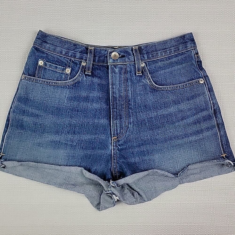 Rag and Bone Denim Justine High‎ Waist Cut Off Shorts Raw Hem 27